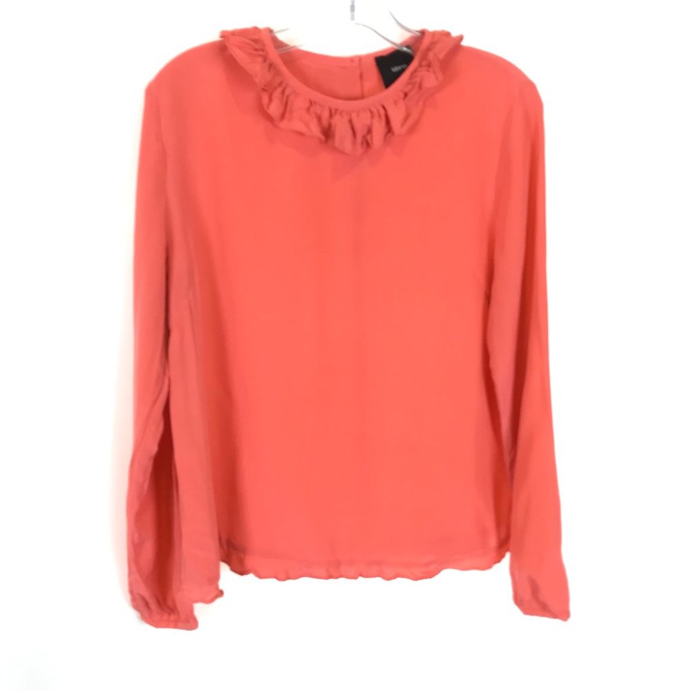 Womens Size 6 or 8 Idano Paris Carsten Pure Silk Ruffle Accent Blouse Top